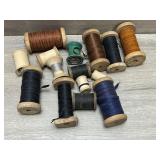 Vintage Thread Wooden Spools w/ Thread!
