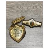 (2) Antique Fraternal Badges -