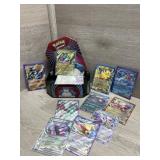 (10) Pokémon EX Cards ; Tin and Sleeves