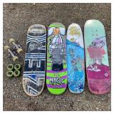 Quality Skateboard Lot - (4) Decks, Trucks &