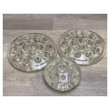 (3) Glass Flower Frogs Or Marble Displays -