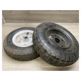 (2) Hand Truck Tires & Rims 13x4 -