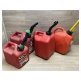 (3) 2 Gallon & (1) 1 Gallon Gas Cans -