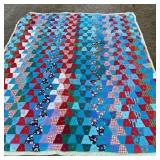 Corduroy Patchwork Quilt - Vintage - Queen Size -