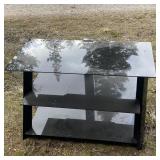Black Glass Media TV Stand - No Shipping -