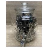 Drink Server Full Of Flatware & Knives -