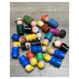 (18) Vtg Fisher Price People (4) Wood & (14)