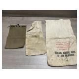 (3) Bank Bags - US Mint & (2) Spokane -