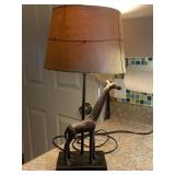 Metal Giraffe Lamp With Shade - Tested & Works -