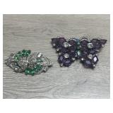 (2) VTG Butterfly Brooch