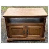 Wood Media Stand on Wheels -