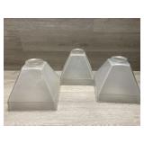 (3) Square Glass Shades -