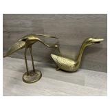 Brass Stork and Duck