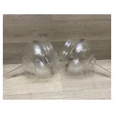 (2) Cory Dru Glass Vacuum Toppers -