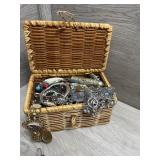 Little Wicker Basket of Jewelry