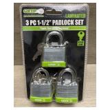 (3) NEW Sealed Padlock Set - With Keys -