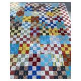 Vtg Hand Sewn Quilt - 96x86" - Has Some Wear /