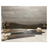 (5) Vtg Saws - (3) Disston & (2) Unmarked -
