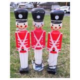 (3) Vintage Toy Soilder Christmas Blow Molds