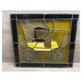 Stained Glass Model T - Has Damage - 18.25x16"