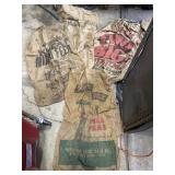 (5) Burlap Bags - Seed / Feed -