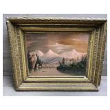 Original Oil By F. Valerge - Frame Has Damage -