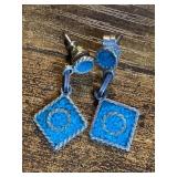 .925 Mexico Crushed Turquoise Earrings Set -
