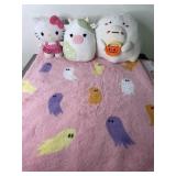 Fuzzy Ghost Blanket & Plush Lot - Weighted Ghost
