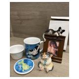 Kitty Lovers Lot- Mug, Figurine, Frame