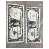 (2) Silver Certificates 1957A & 1935E
