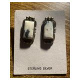 RARE White Turquoise BKF .925 Silver Earrings -
