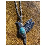 .925 Hummingbird Pendant & .925 Chain -