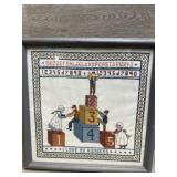 Framed Cross Stitch - I Love My Numbers 14x13