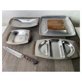 (4) Piece MCM & Pottery Barn Serving Trays /