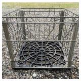 Metal Milk Crate Basket - Industrial Storage -
