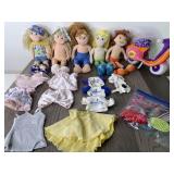 Vtg Groovy Girls & Ty Beanie Boppers Plush Dolls