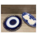 (2) Flow Blue Plate/Platter