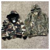 (2) Kids Camo Insulated Jackets Youth Size Large