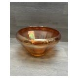 Vintage carnival glass bowl In marigold