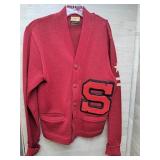 Vintage Red Letterman Cardigan W/'S' Patch