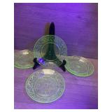 (4) Uranium Dessert Plates