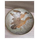 Enamel & Brass Geese Flying Dish (3)