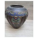 Japanese Enamel & Brass Vase From The Champleve