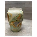 Nemadji Pottery Vase Marbled Swirl Design