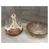 Pink Depression Glass - 5-Saucers and Candy Dish