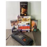VHS Lot - (12) Titles Included & Rewinder -