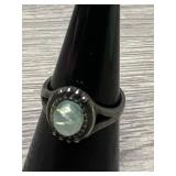 Sterling Silver Fire Opal Ring Sz 6.25