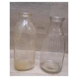 (2) Glass Milk Bottles One Is Stamped Spokane