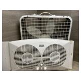 (2) Fans - Box Fan and Window Fan. Working