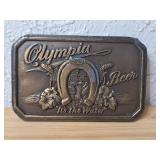 Vintage Brass Olympia Beer Belt Buckle (Caee)